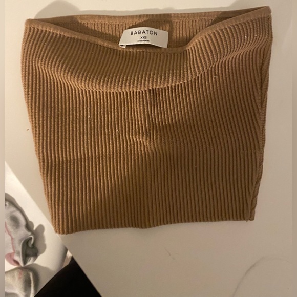 Babaton ribbed nutmeg brown stretchy tube top| Size XXS - Picture 3 of 3